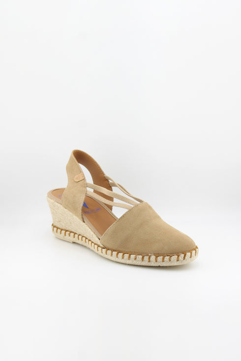 Verbenas Suede Espadrille Wedge Slingback Sandals